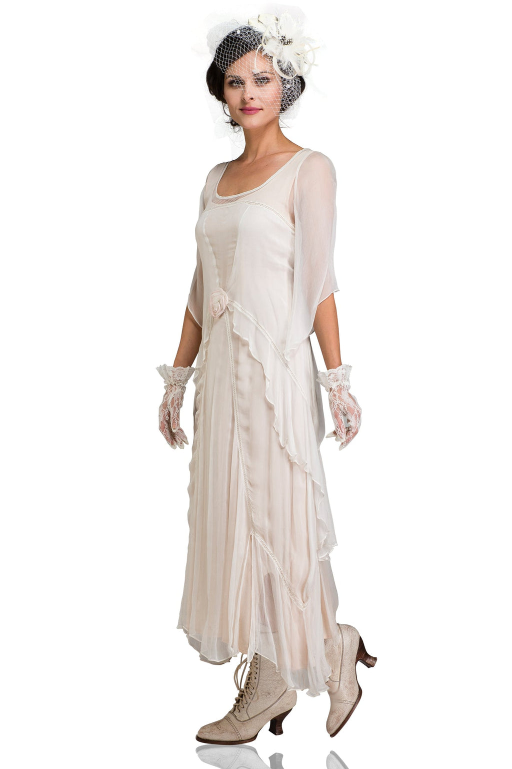 1920's Nataya Rose Dress in Vintage Ivory