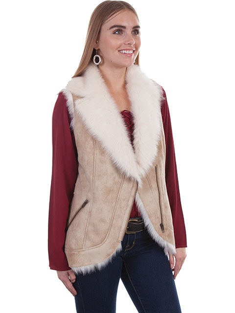 Faux fur vest scully leather