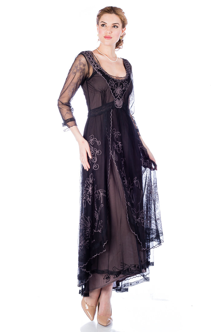 Romantic Victorian Black Lace Dress-40163-BP2