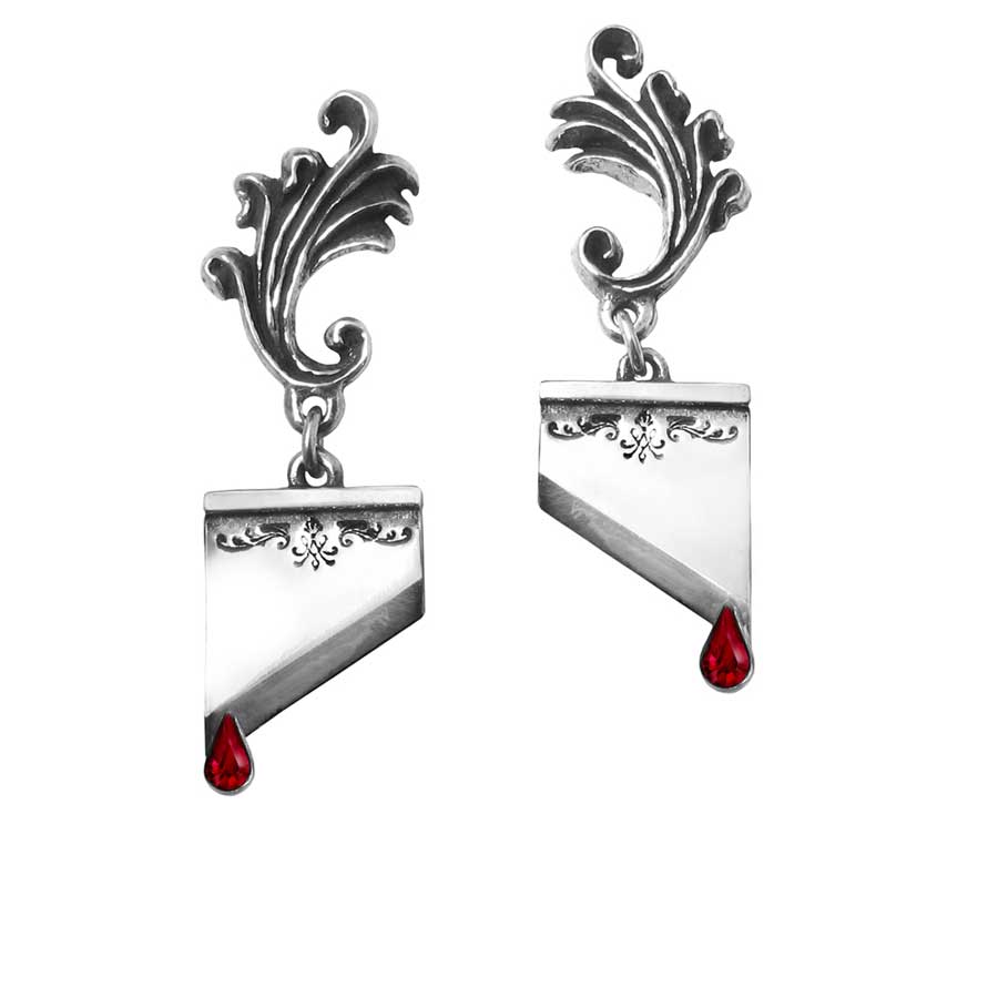 Alchemy Gothic Marie Antoinette Guillotine Blade Earrings