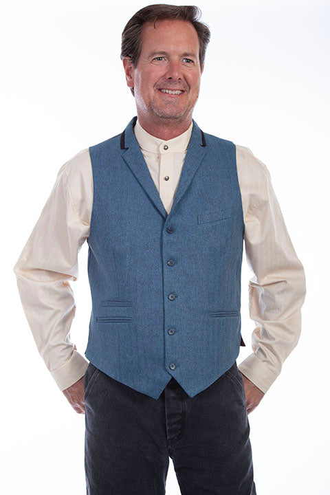 Men's Old West Herringbone Point Bottom Vest-RW315