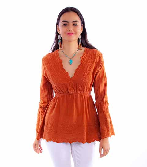 Ladies Boho Peruvian Cotton Blouse-PSL221