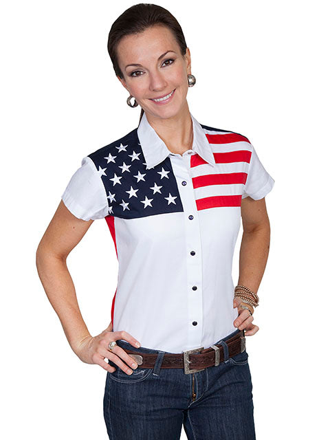 Ladies Honey Creek Patriotic Blouse