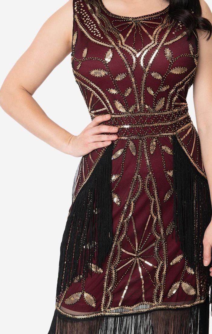 Maroon flapper deals dress