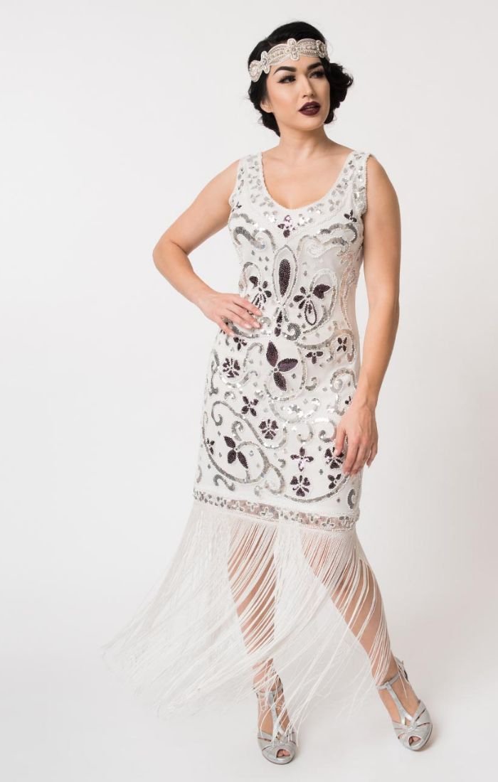 Gorgeous 1920's Beaded Flapper Dress with Long Fringe-St. Michael Gorgeous 1920's Beaded Flapper Dress with Long Fringe-St. Michael