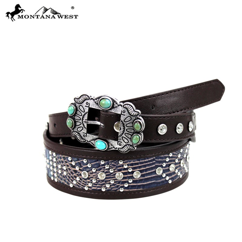 BT-011 Montana West Western Rancho Buckle Collection Belt