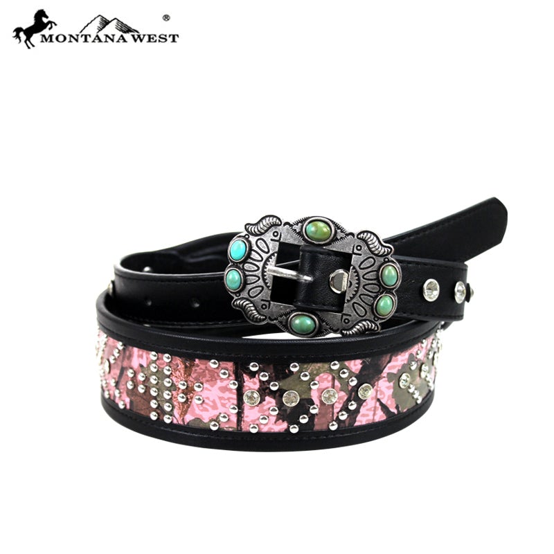 Montana West Western Cowboy Studded Rhinestone Leather Belt w/ Silver Buckle 811FFN-xGVL._AC_SY350_QL65_.jpg main image 3