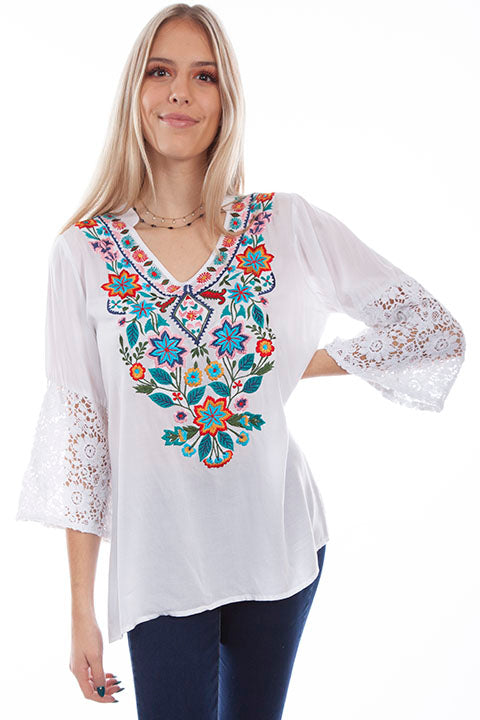 Honey Creek Hippie Chic Embroidered Blouse-HC728