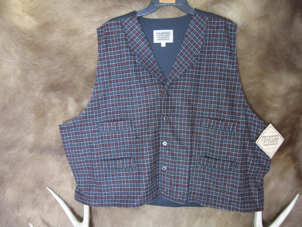 Frontier Classics Men's Victorian Old West Plaid Vest
