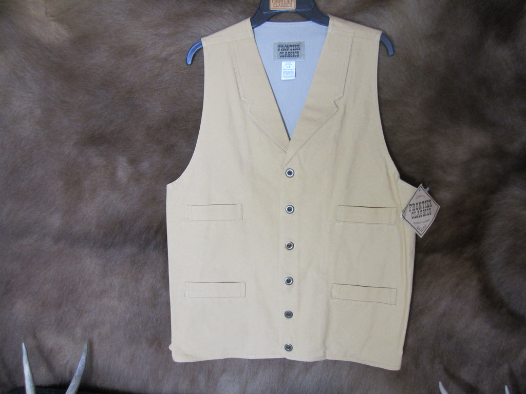 Men's Old West Canvas Tan Vest- Size Large Tall