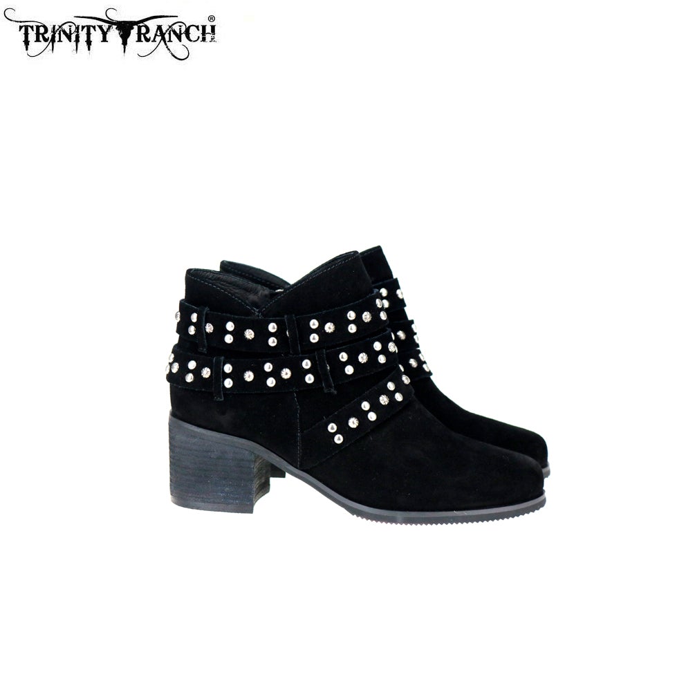 LBT-003 Trinity Ranch Western Leather Suede Booties Studs Collection