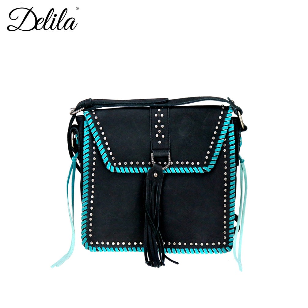LEA-6045 Delila 100% Genuine Leather Collection Messenger Bag
