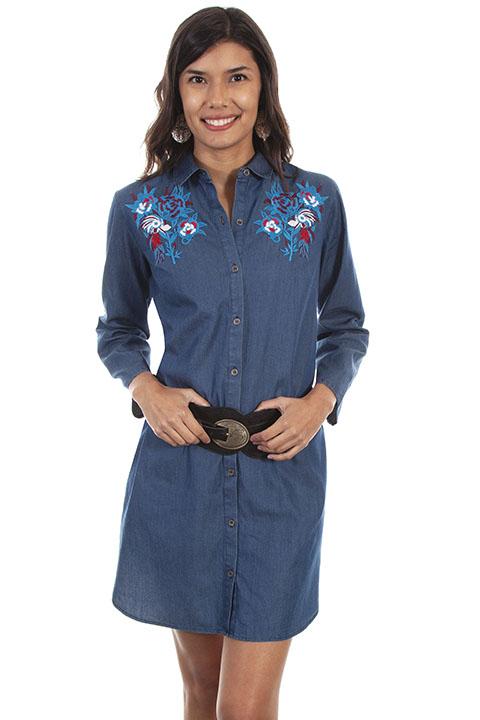 Scully Honey Creek Ladies Denim Western Dress-HC468 Scully Honey Creek Ladies Denim Western Dress-HC468