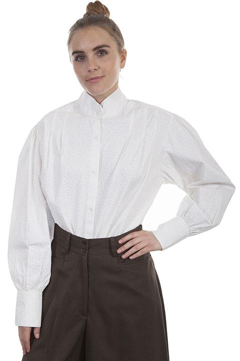 Ladies Old West White Ranch Blouse RW-595