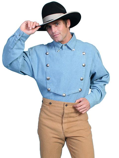 Men's Western Bib Front Old West Shirt-RW011 Men's Western Bib Front Old West Shirt-RW011