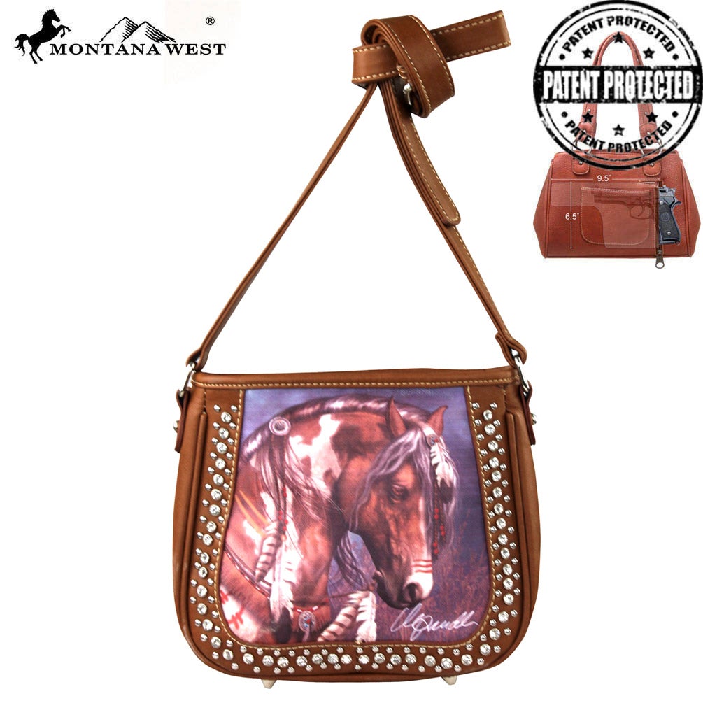 MW156G-8360 Montana West Horse Art Concealed Handgun Handbag-Laurie Prindle Collection
