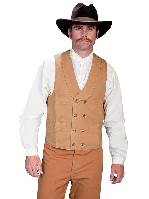 Men's Scully Canvas Vest with Stand Up Collar-RM149
