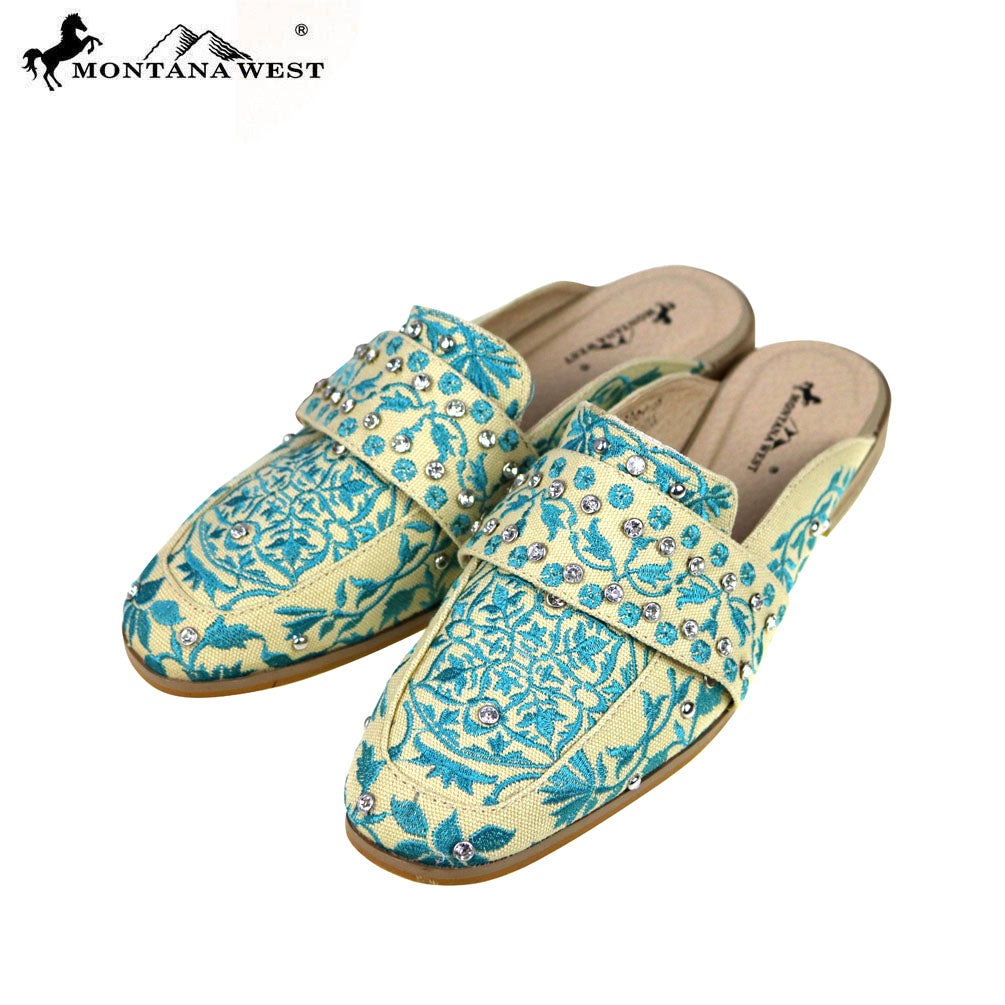 NFF-S004 Montana West Embroidered Collection Mule Slide