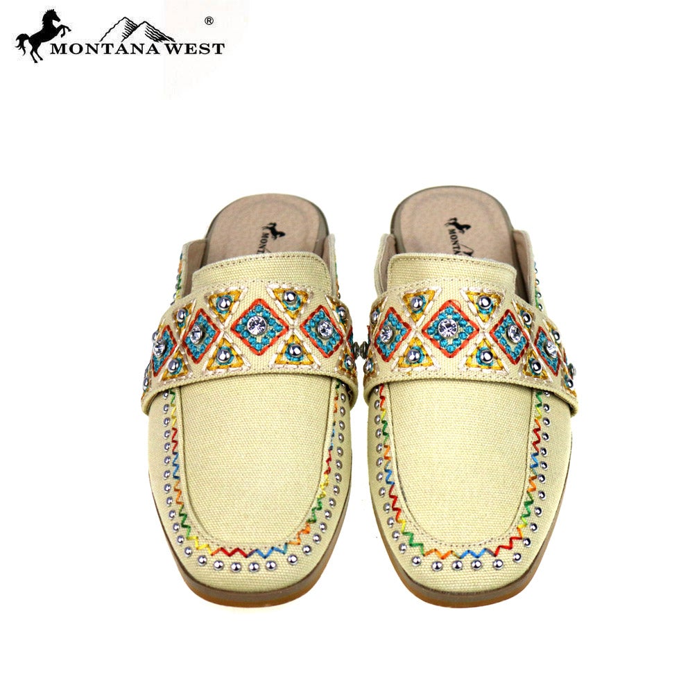 NFF-S007 Montana West Embroidered Collection Mule Slide