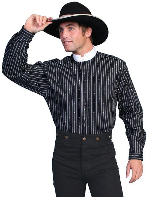 Mens Old West Shirt with Tombstone Collar-RW157 - Blanche's Place