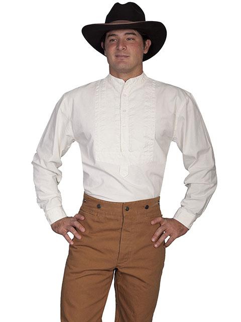 Mens Victorian Old West Dress or Wedding Shirt with Inset Bib-RW217 Mens Victorian Old West Dress or Wedding Shirt with Inset Bib-RW217