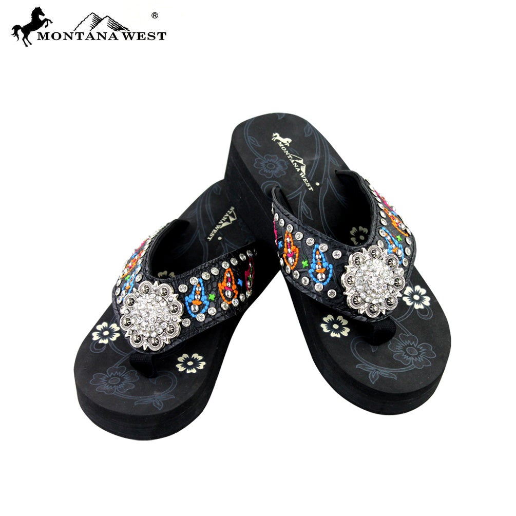 SE30-S001 Montana West Embroidered Flip-Flops Collection BY CASE