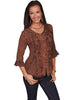 Ladies BoHo Chic Western Fashion Blouse with Embroidery-HC67 - Blanche's Place