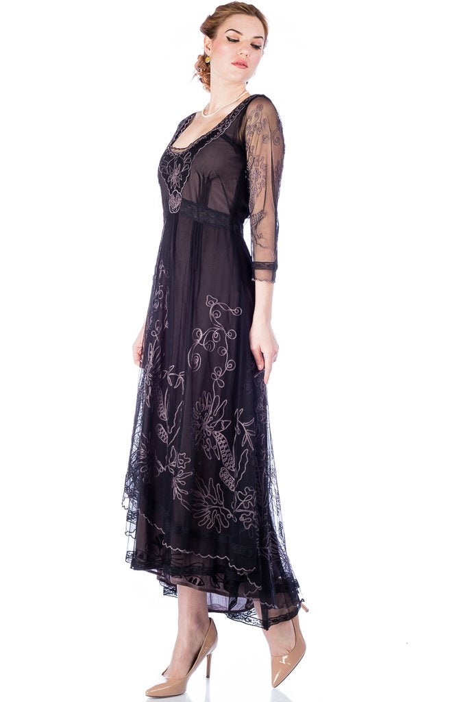 Romantic Victorian Black Lace Dress-40163-BP2