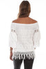 Ladies White Crochet Lace Blouse by Honey Creek-HC574 - Blanche's Place