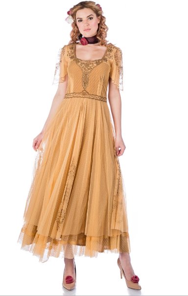 Bewitching Nataya Vintage Inspired Black/Gold Alice Dress-40815 - Blanche's Place