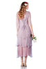 Nataya Tea Rose Chiffon Vintage Mauve Dress-10709
