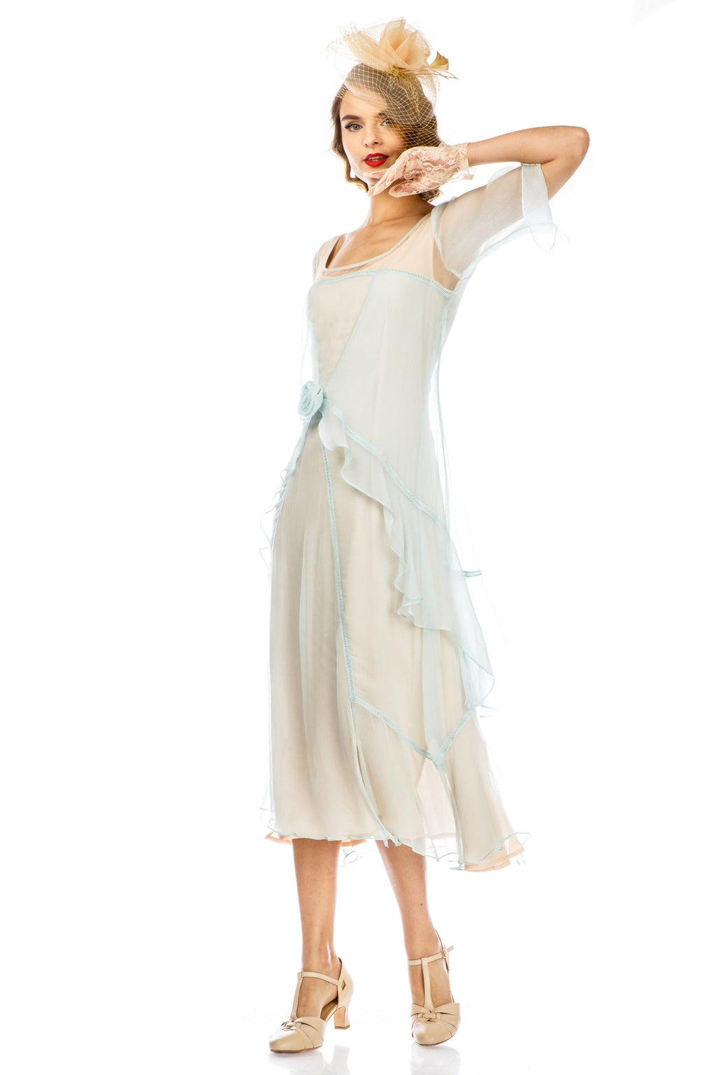 Nataya Rose Tea Dress Mint/Nude  XL (PMST1H)