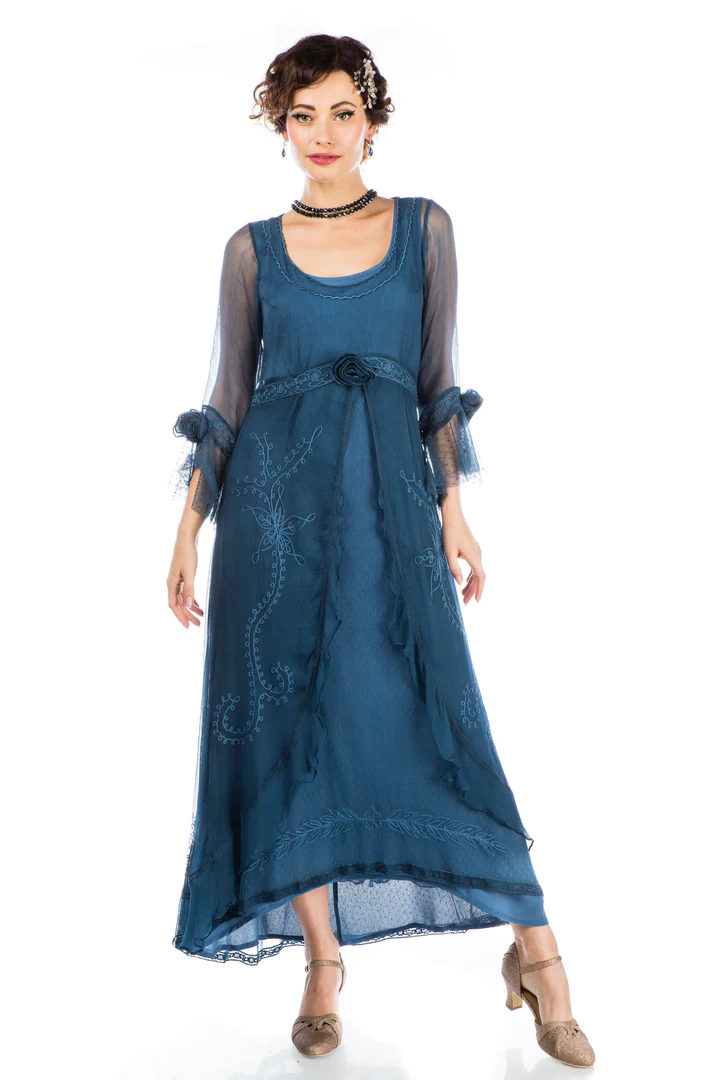 Nataya Vintage Mother of the Bride Dresses in Azure Blue – 10709