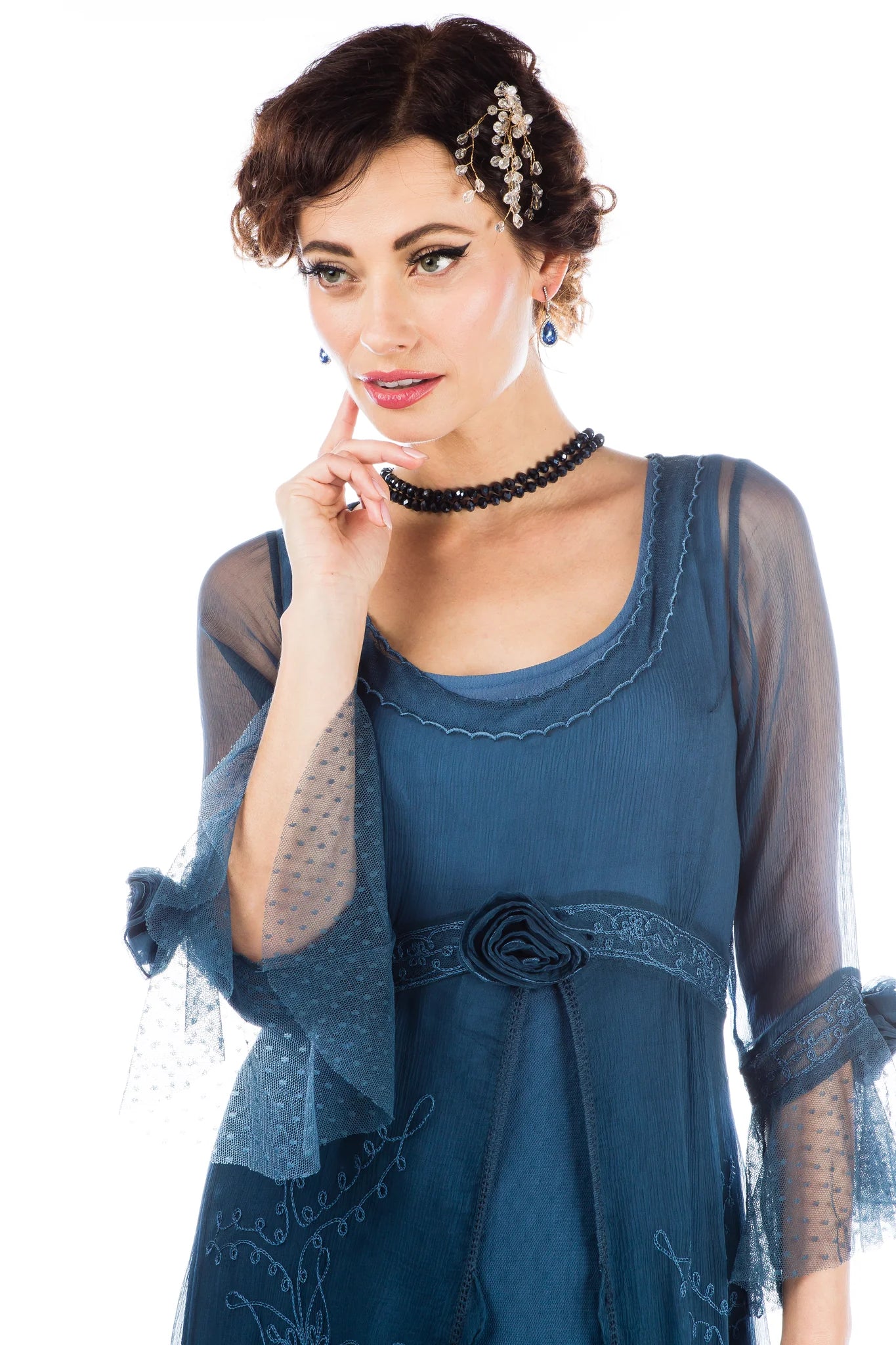 Nataya Vintage Mother of the Bride Dresses in Azure Blue – 10709 Nataya Vintage Mother of the Bride Dresses in Azure Blue – 10709