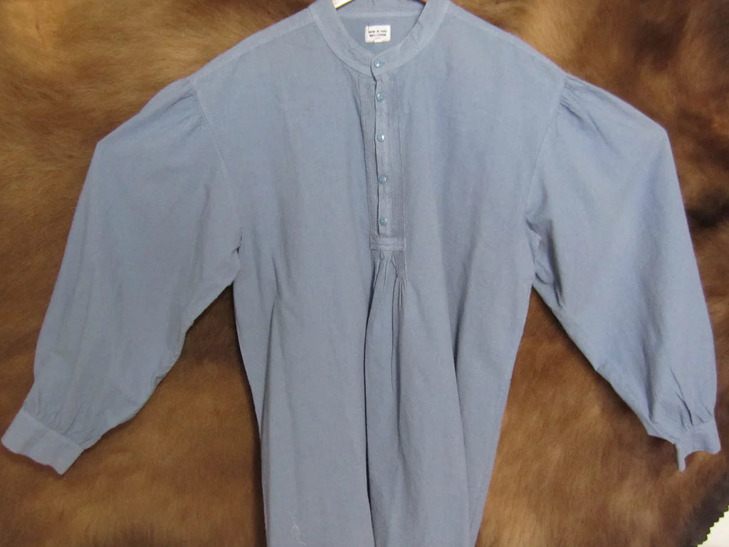Mens blue frontier contton pull over shirt

