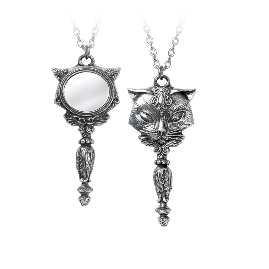 Sacred Cat Vanitas Pendant- Silver Pendant with Cat-Alchemy Gothic