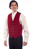 Men's Red Vintage Inspired Vest-RW343