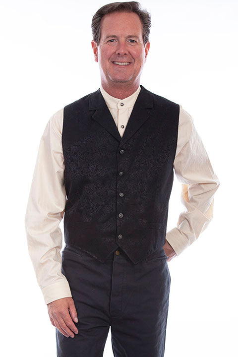 Men's Victorian Vintage Style Silk Vest-RW344