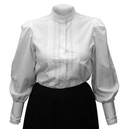Grace Victorian Blouse With Lace Trim-CL441-1A