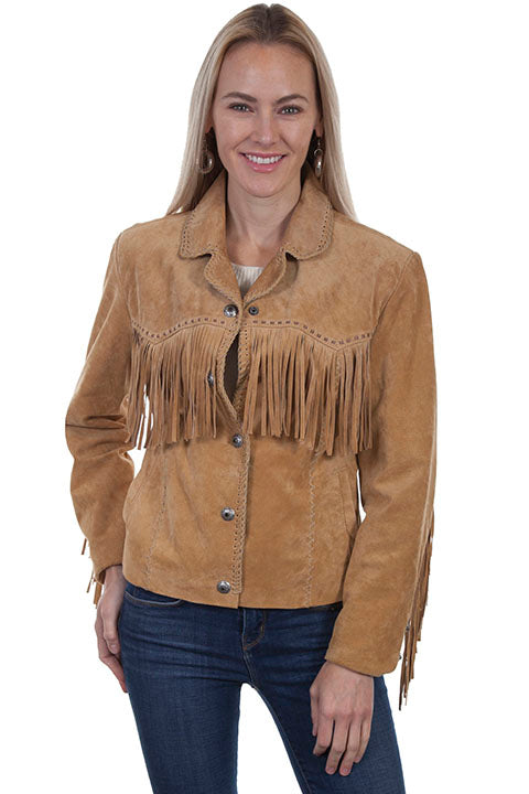 Ladies Scully Western Fringed Jacket-L1016