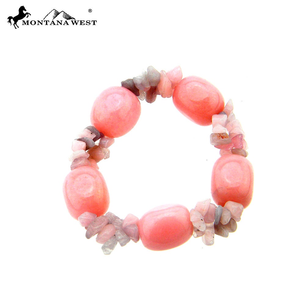 SB06001B-8 Genuine Stone With Stone Chips Stretch Bracelet/Mul