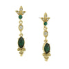 GOLD-TONE VITNAGE INSPIRED BELLE EPOCH  EMERALD COLOR STONE DROP EARRINGS-17504 - Blanche's Place