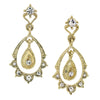 GOLD-TONE CRYSTAL BELLE EPOCH SCALLOP WITH DANGLE AND POST TOP DROP EARRINGS - Blanche's Place