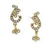 Downton Abbey Gold Tone Crystal French Scroll Earrings-17606 - Blanche's Place