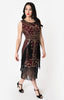 Burgundy and Gold 1920 Beaded Flapper Dress-Ambroise - Blanche's Place