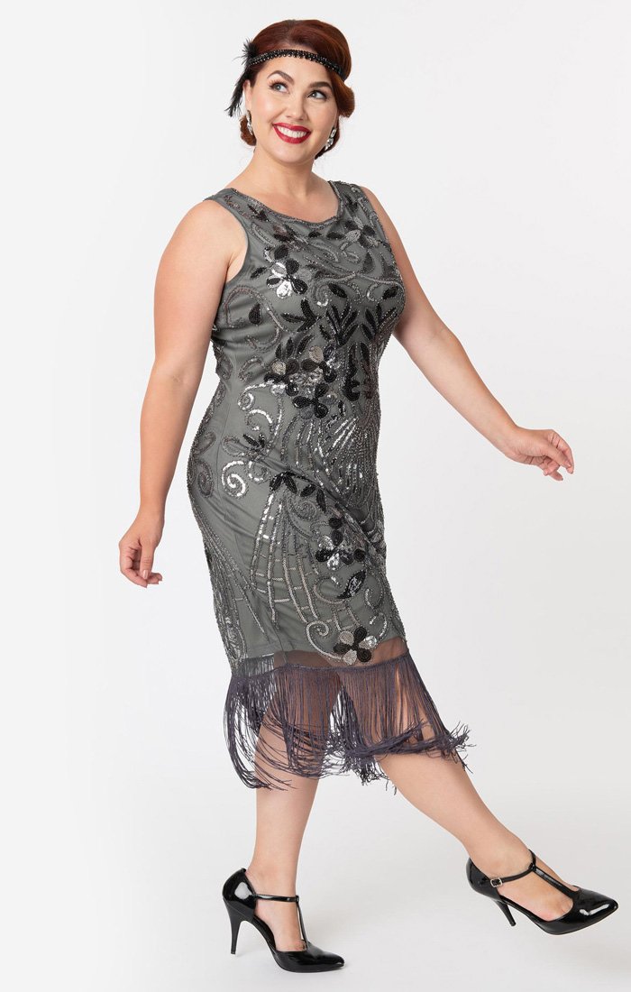 silver plus size flapper dress Silver Flapper Dress | Silver 1920s Dresses