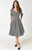 Ladies 1950's Black and White Dress - Blanche's Place