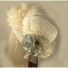 Ivory Victorian Inspired Ladies Riding Hat in seafoam