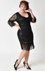 Stunning Vintage Inspired Black 1920's Sequin Cocktail Dress-Margaux - Blanche's Place