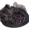 Black 5″ Large Brim Edwardian Hat W/Black Tulle #4497